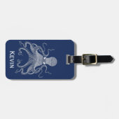 Weißer Oktopus Gepäckträger Gepäckanhänger (Vorderseite horizontal)