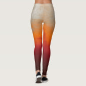 Weißer Orange Roter rustikaler Ober Leggings (Rückseite)