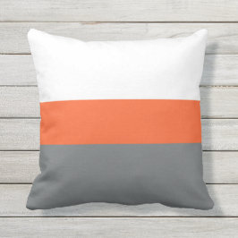 Weißer orangefarbener Streifen Außenwirbelkissen Kissen