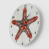 Weißer Orangen Rosenstein Große Wanduhr (Winkel)