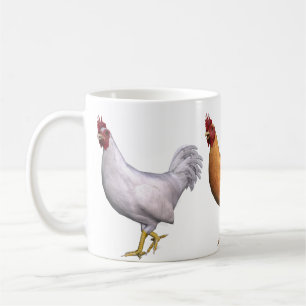 Weißer Oranger Und Schwarzer Hahn Kaffeetasse