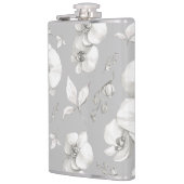 Weißer Orchid auf Grau | Flachmann (Links)