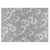 Weißer Orchid auf Grau | Schneidebrett (Vorderseite)