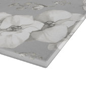 Weißer Orchid auf Grau | Schneidebrett (Ecke)