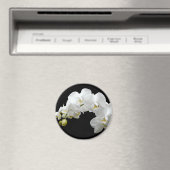 Weißer Orchid Blossom Magnet (In Situ (Geschirrspüler))