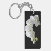 Weißer Orchid Blossom Schlüsselanhänger (Vorderseite links)