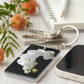 Weißer Orchid Blossom Schlüsselanhänger (Vorderseite rechts)