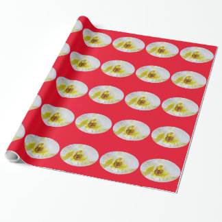 Weißer Orchid Blossom Wassertropfen Geschenkpapier