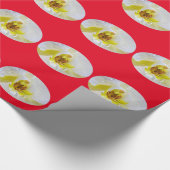 Weißer Orchid Blossom Wassertropfen Geschenkpapier (Ecke)