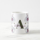 Weißer Orchid Blume Monogramm Kaffeetasse (Mittel)