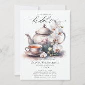 Weißer Orchid Elegantes Set Saubere Bridal Teedusc Einladung (Vorderseite)