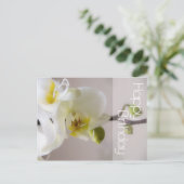 Weißer Orchid Geburtstag Postkarte (Stehend Vorderseite)