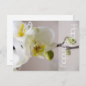 Weißer Orchid Geburtstag Postkarte (Vorne/Hinten)