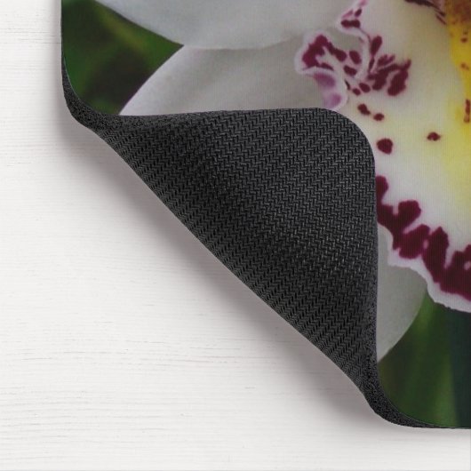 Weißer Orchid II Elegant Mousepad (Ecke)