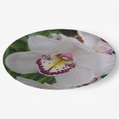 Weißer Orchid II Elegant Pappteller (Schrägansicht)