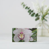 Weißer Orchid II Elegant Visitenkarte (Stehend Vorderseite)