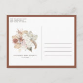 Weißer Orchid und getrocknete Palm Boho Babydusche Einladungspostkarte (Rückseite)