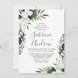 Weißer Orchideen Bohemische PROBE Diner Einladung