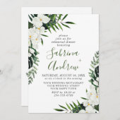 Weißer Orchideen Bohemische PROBE Diner Einladung (Vorne/Hinten)