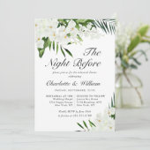 Weißer Orchideen Bohemische PROBE Diner Einladung (Stehend Vorderseite)