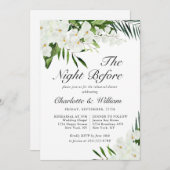 Weißer Orchideen Bohemische PROBE Diner Einladung (Vorne/Hinten)