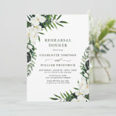 Weißer Orchideen Bohemische PROBE Diner Einladung (Stehend Vorderseite)