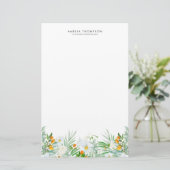 Weißer Orchideen & Kumquats Garland Briefpapier (Stehend Vorderseite)