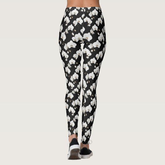 Weißer Orchideen Leggings (Rückseite)