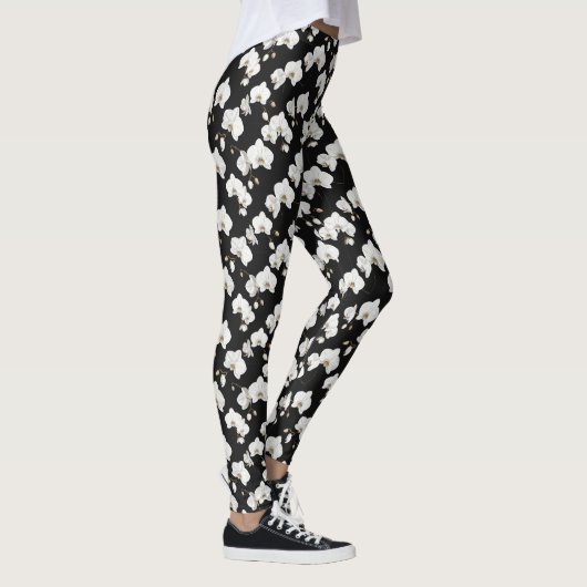 Weißer Orchideen Leggings (Rechts)