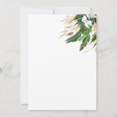 Weißer Orchideen Palm Blätter Goldballon Taufe Einladung (Rückseite)