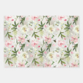 Weißer Orchideen Pink Peonies & Blume Petals Garde Geschenkpapier Set (Vorderseite)