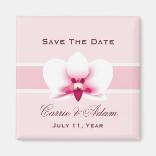 Weißer Orchideen-Save the Date Magnet