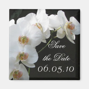 Weißer Orchideen-Save the Date Magnet