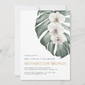 Weißer Orchideen Tropischer Muttertag Einladung (Vorderseite)