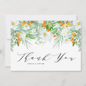 Weißer Orchideen und Kumquats Garland Dankeskarte (Vorderseite)