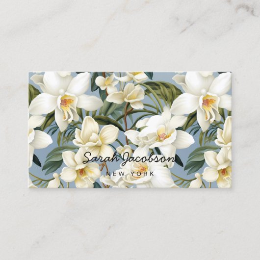 Weißer Orchideen Visitenkarte (Vorderseite)