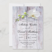 Weißer Orchideenholzhintergrund Einladung zur Hoch (Vorderseite)