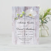 Weißer Orchideenholzhintergrund Einladung zur Hoch (Stehend Vorderseite)