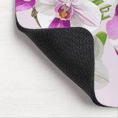 Weißer Orchids Monogram Mousepad (Ecke)