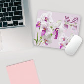 Weißer Orchids Monogram Mousepad