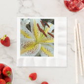 Weißer Orientalischer Lilie mit gelber Sternexplos Serviette (Beispiel)