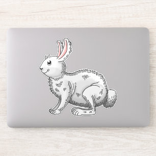 Weißer Osterhase Aufkleber