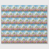 Weißer Osterhase im Tulip Garten Geschenkpapier (Flach)