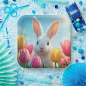 Weißer Osterhase in Tulip Pappteller (Party)