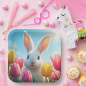 Weißer Osterhase in Tulip Pappteller (Party)