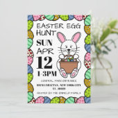 Weißer Osterhase, Ostereierjagd Ankündigung (Stehend Vorderseite)