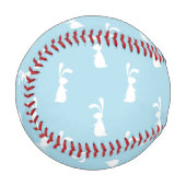 Weißer Ostern Bunny Rabbit Oars Pastell Blauer Frü Baseball (Vorderseite Links)