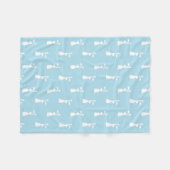 Weißer Ostern Bunny Rabbit Oars Pastell Blauer Frü Fleecedecke (Vorderseite (Horizontal))