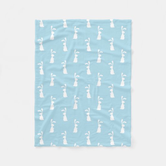 Weißer Ostern Bunny Rabbit Oars Pastell Blauer Frü Fleecedecke (Vorderseite)