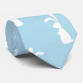 Weißer Ostern Bunny Rabbit Oars Pastell Blauer Frü Krawatte (Gerollt)